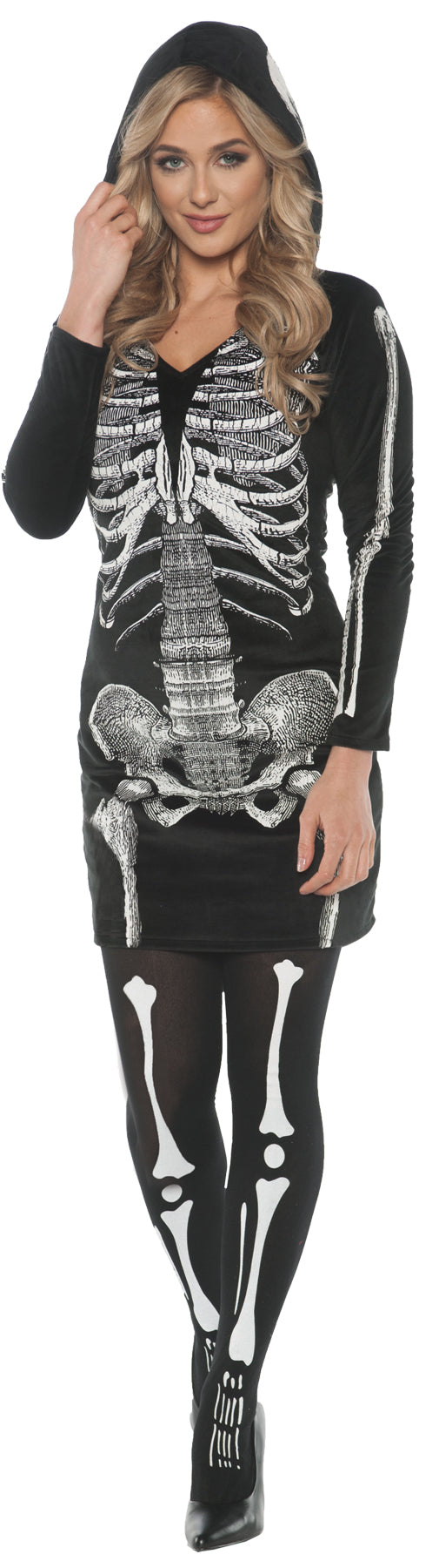 Skeletal Hoodie Dress (UR28194)